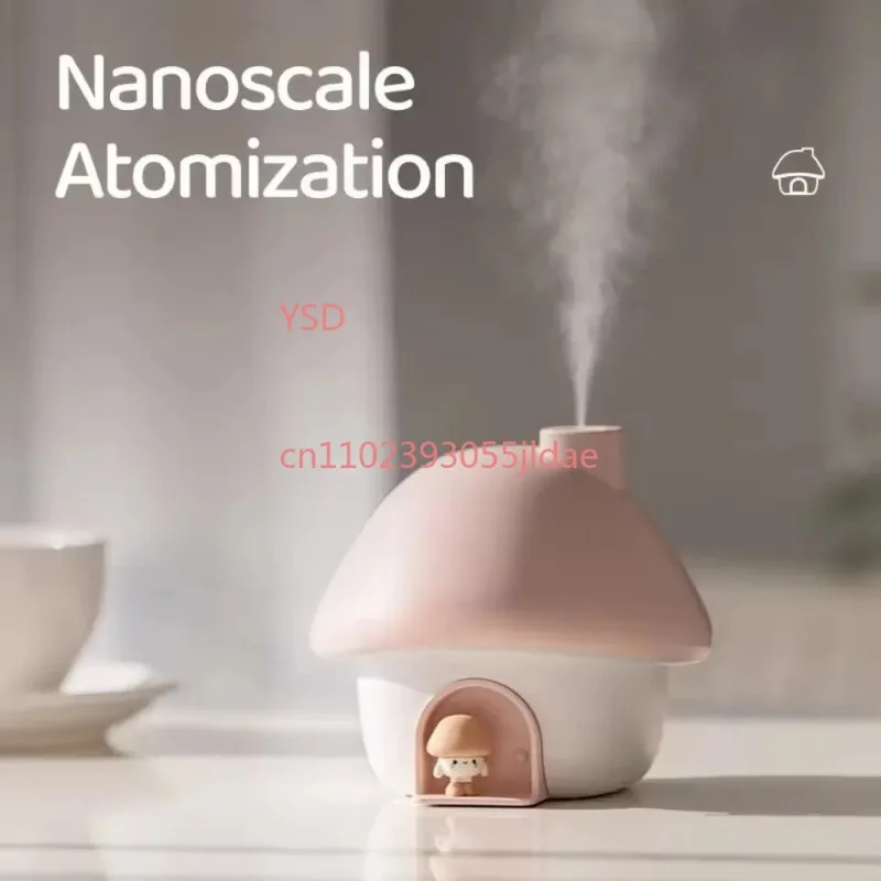 Home Ultrasonic Humidifier 300ml Cartoon Mushroom House Aroma Diffuser with Colorful Night Light