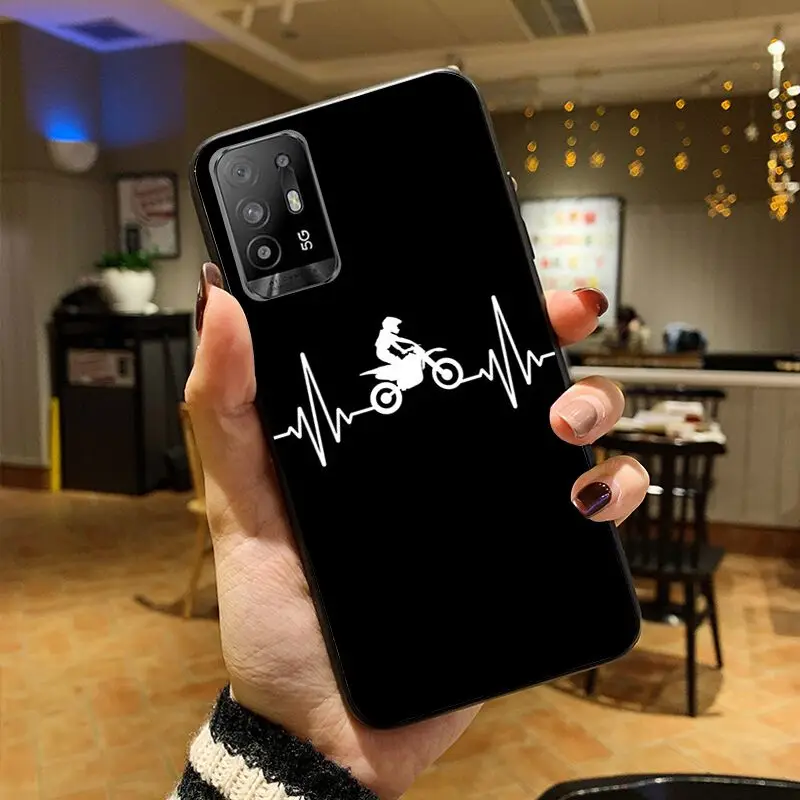 funda Motorcycle Heartbeat Phone cover For OPPO A94 A74 A9 A5 A53 A73 2020 A57 A76 A96 4G A54 A78 A95 A98 A72 5G Cases coque