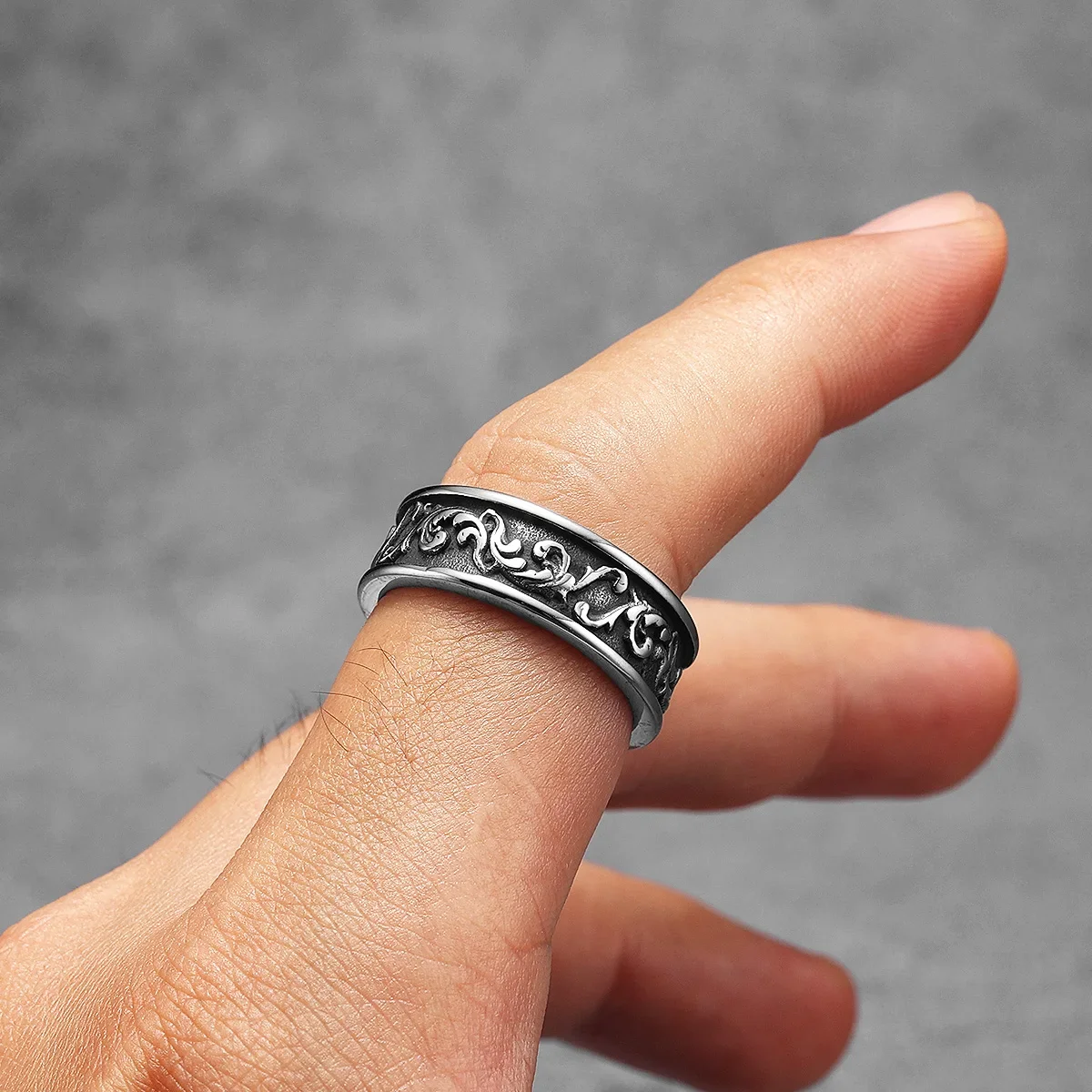 Aesthetic Flower Wreath Men Rings Stainless Steel Retro Punk Gothic NeW Rock Women Jewelry Fashion Accessories Gift Wholesale