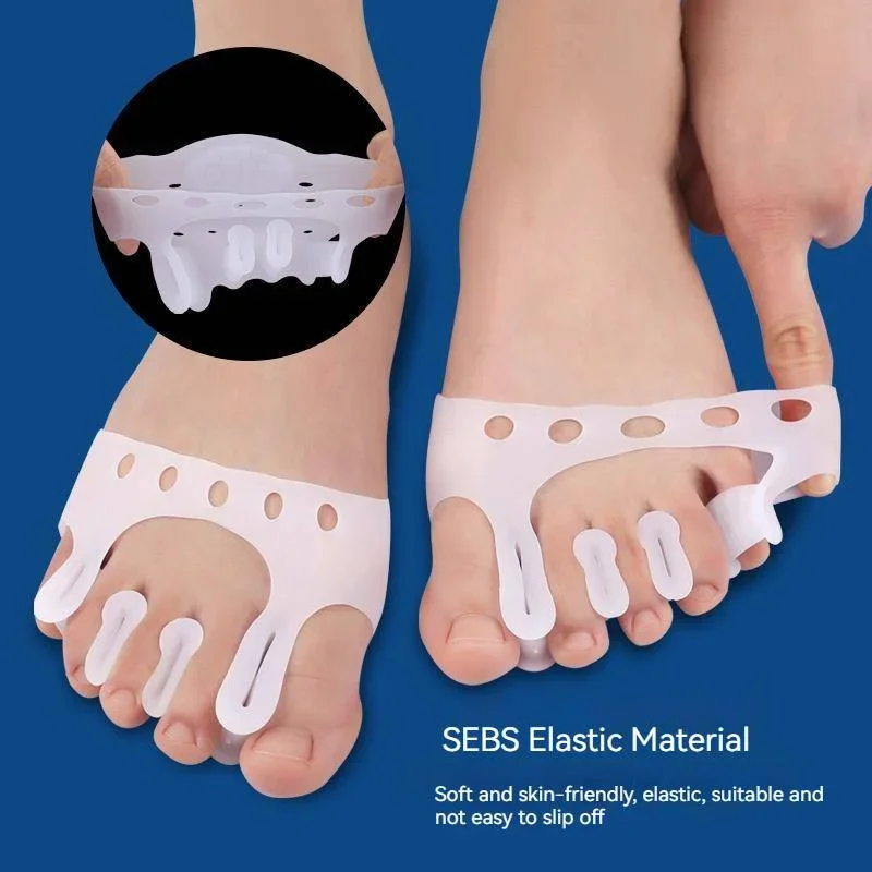 Separadores de dedos de los pies de Gel, Corrector de juanete con almohadilla metatarsiana, cojín para el antepié para el superposición de Hallux Valgus, previene el Protector de callos