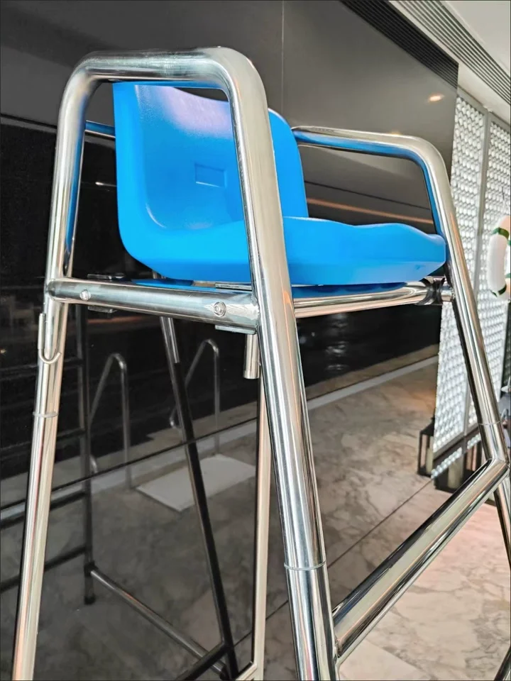 Silla de acero inoxidable 304, silla salvavidas para piscina, silla modular para árbitro, con vistas a la plataforma de observación de socorristas