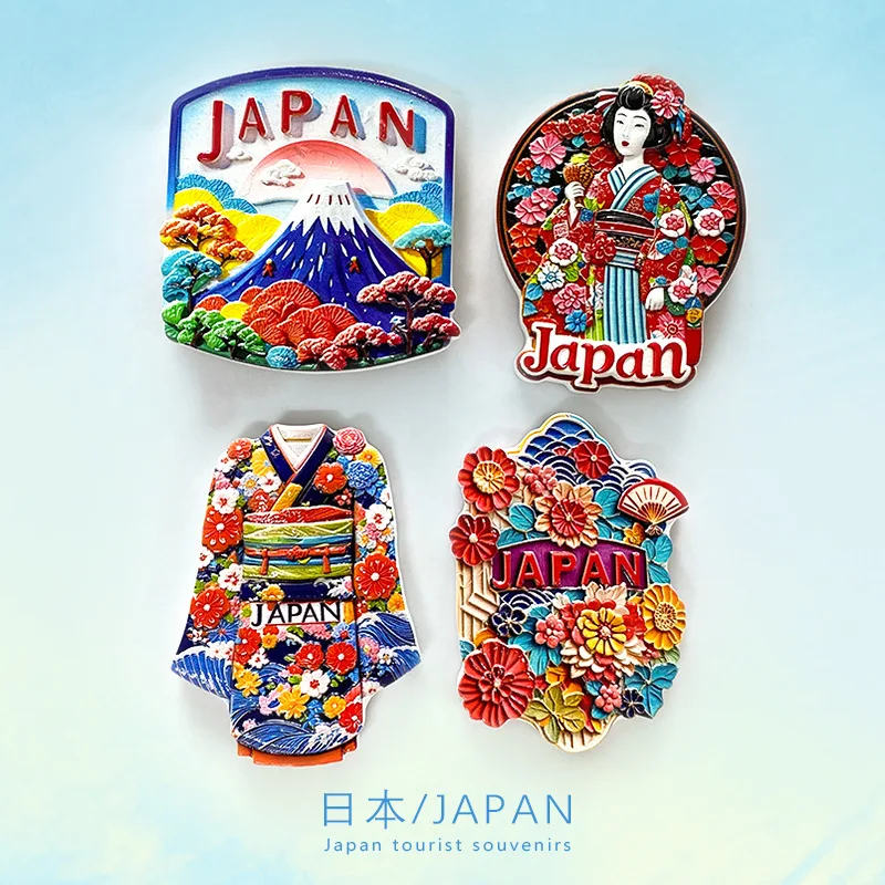 

Japan Fridge Magnet Collection: Fuji Mountain, Geisha, Kimono & Floral Styles, Strong Magnets for Refrigerator, Cute Home Decor