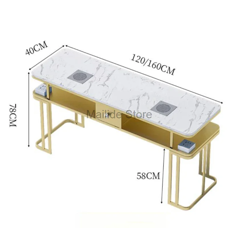 Professionele Manicure Tafel Eenvoudige Multifunctionele Marmeren Desktop Nageltafel Moderne Ijzeren Nageltafels Voor Schoonheidssalon Meubels