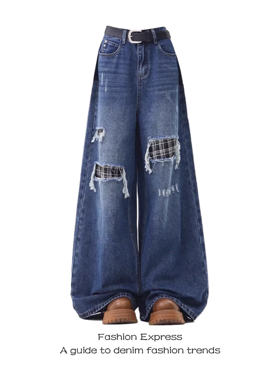 

Women‘s Y2k Blue Jeans Cargo Baggy Aesthetic 90S Vintage Pants Harajuku Streetwear 2000s Trashy Denim Trousers Clothing 2025