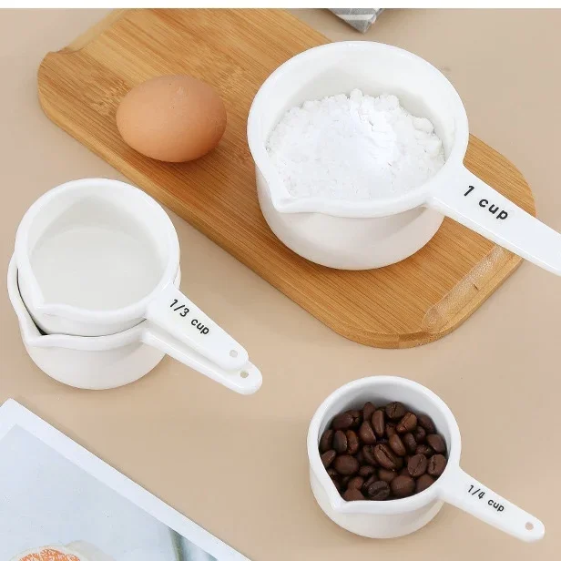

# Custom Logo Ceramic Measuring Spoon Kitchen White Baking Ceramic Adjustable Digital Measuring Spoon Cup Cover #