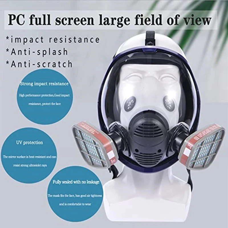 Chemical Mask 6800 Gas Mask Dustproof Respirator Paint Pesticide Spray Silicone Full Face Filters for Laboratory Welding