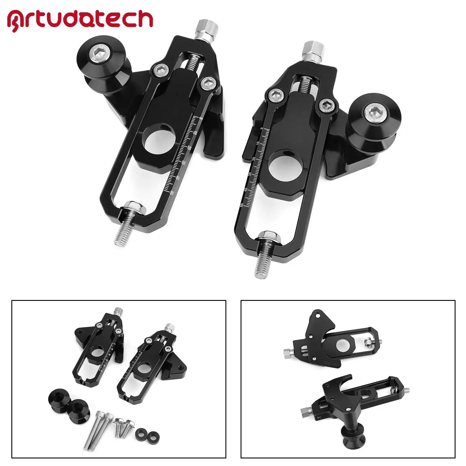 

Chain Adjusters with Spool Tensioners for Honda CB650R CBR650R 2019-2023 Black
