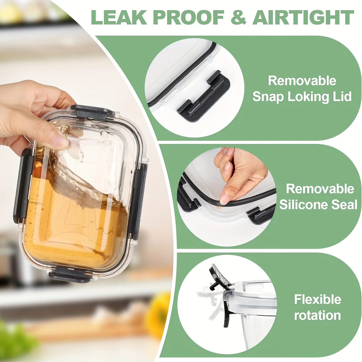 12 قطعة من حاويات تخزين الطعام الزجاجية مع أغطية، مقاومة للتسرب، صناديق بينتو الغداء المحكمة للميكروويف والفرن والفريزر وغسالة الأطباق