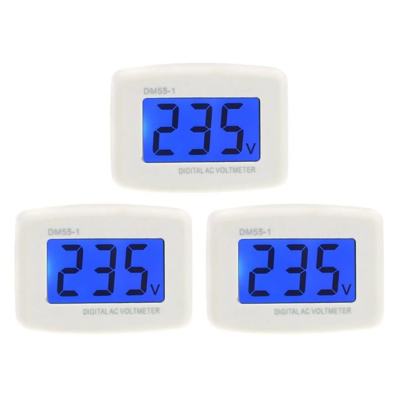 3X DM 55 - 1 AC 80 - 300 V LCD Digital Voltmeter US Plug - In Electric Pen Meter