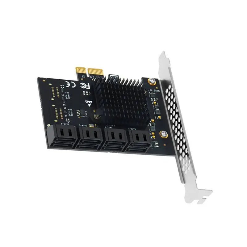 Pcie To SATA 8-Port Expansion Card PCI Express X1 To SATA3 Controller Multiplier Riser Adapter For SSD/HDD For Mining-A31R