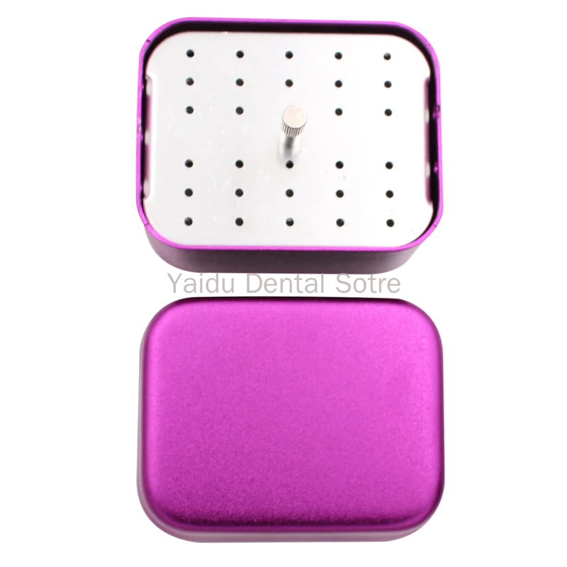 5pcs  Aluminum Dental Disinfection Box Autoclave Sterilizer Case Burs Endo Files Holder 30 Holes For Burs Dentist Lab Instrument