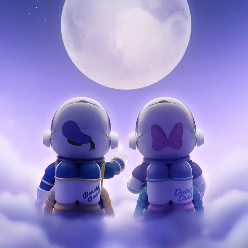 Pop mart mega espaço molly 400% pato donald & margarida série caixa misteriosa caixa cega genuína acho brinquedos saco ornamento estatuetas casa