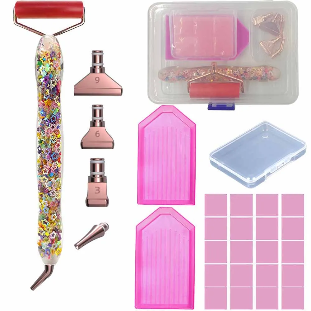 DIY Diamond Painting Storage Box Accessories Kit, multi color Diamond embroidery Tool Kit.Multifunctional Art Painting Tool comb