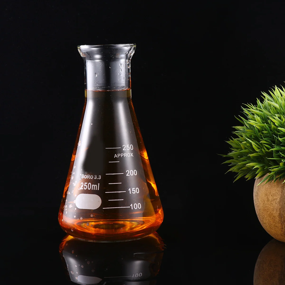 1Pcs Glass Flask Conical Flask Cork Chemistry Experiment 500Ml Wide Mouth Laboratory Glassware for Students Erlenmeyer Flasks