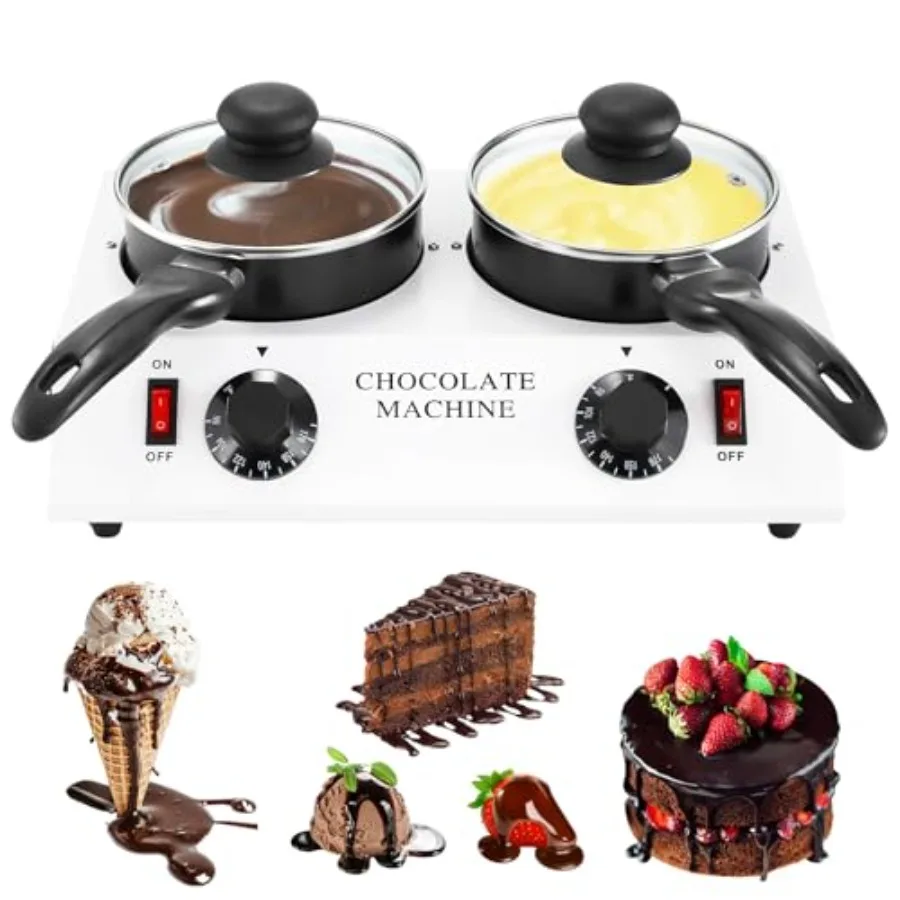 

Electric Chocolate Melting Pot 80W Dual Pot Chocolate Tempering Machine for Chocolate Melting in Brown with High Efficiency and