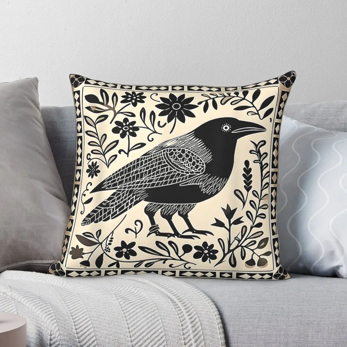 Crows Before Bros Support Local Murder Square Pillowcase Polyester Linen Velvet Creative Zip Decor Home Cushion Cover
