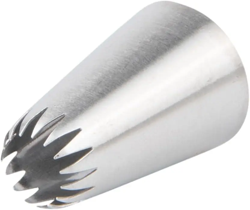 

Pastry Tek Piping Tip 1 Open Star Decorating Tip - #6B Dent-Resistant Stainless Steel Icing Tip Dishwasher-Safe
