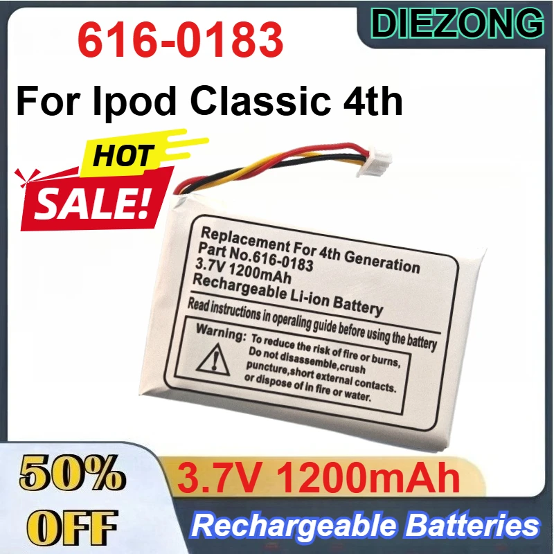 

616-0183 3.7V 1200mAh Rechargeable Li-Ion Battery for Ipod Classic 4th Built-in Batteries +Free Tools