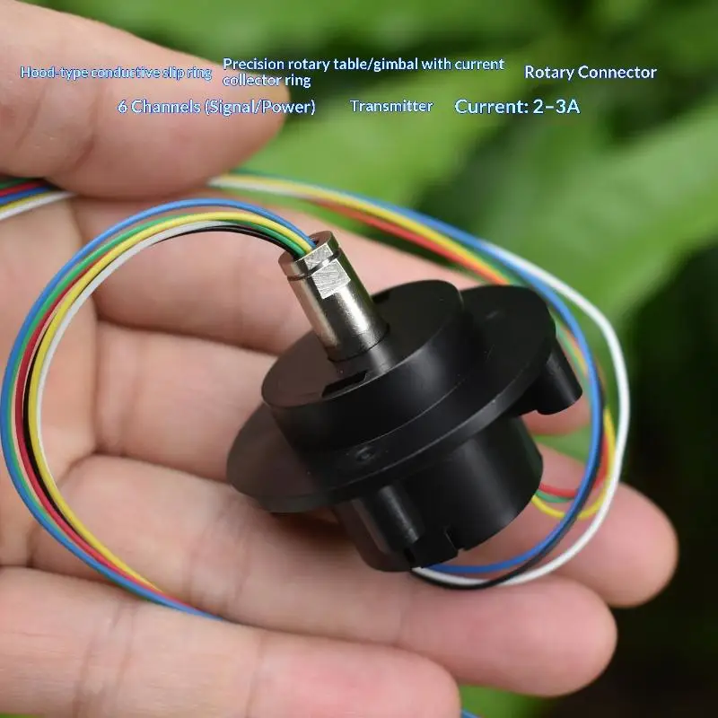 6 Channel 2A Micro Slip Ring Hat Design Rotary Connector for RC Excavator PTZ Gimbal Hobby DIY Applications