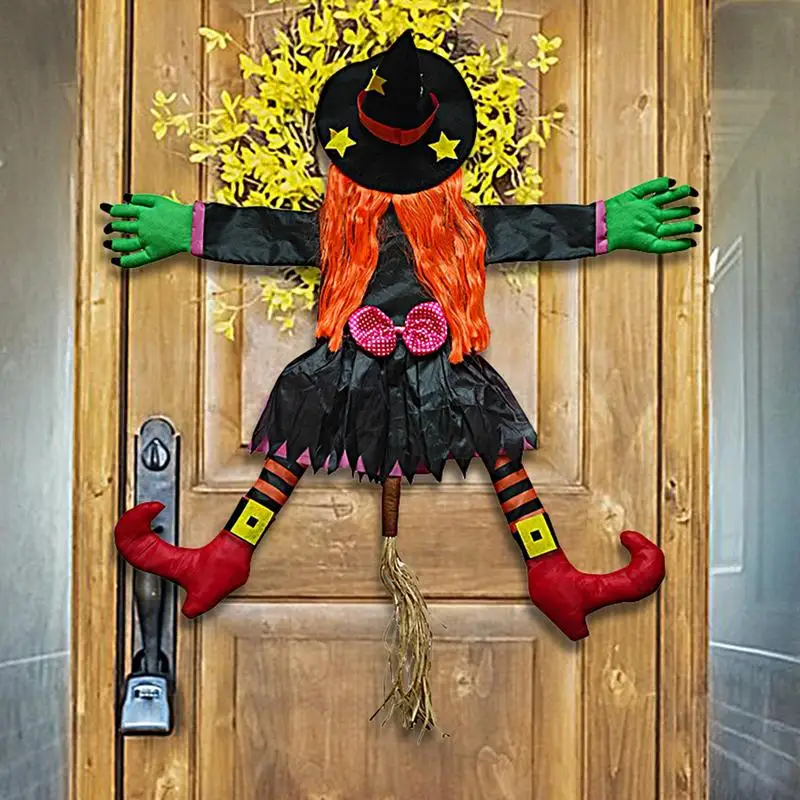 

88X103cm Tree-hugging Witch Halloween Decorations Outdoor Gothic Foot Crashed Props Felt Cloth Hanging