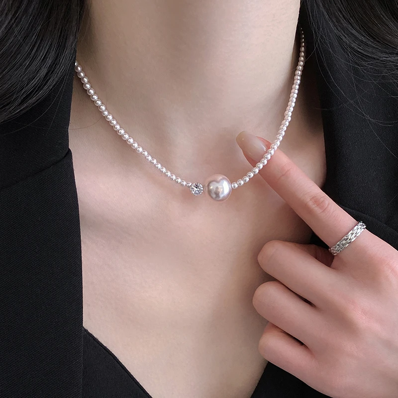 Elegante Designer Manta Lila Imitationsperlen-Halskette für Damen Kettenschmuck Accessoire Stilvolles Luxus-Design 2026 Trend – Detail 7