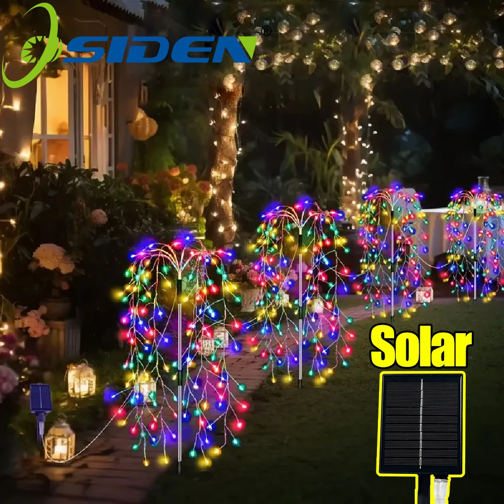 

Outdoor Solar Garden Lights Waterproof Solar Firecracker Fireworks Light With 8 Modes for Yard Path Party Camping Garden Pation