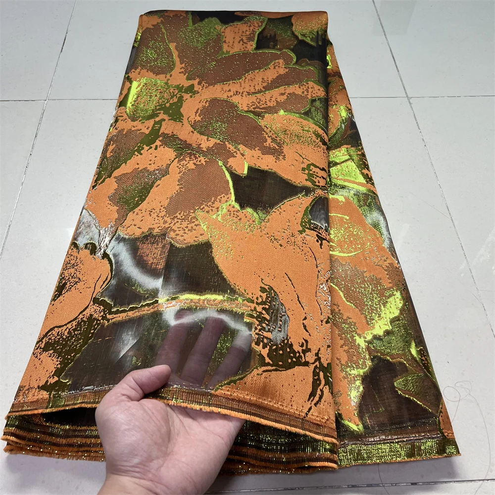 

Африканский нигерийский высококачественный тюль, кружевная ткань, органза, вышивка, гипюр для вечернего платья, жаккардовое свадебное платье, 5 ярдов, YXZ178