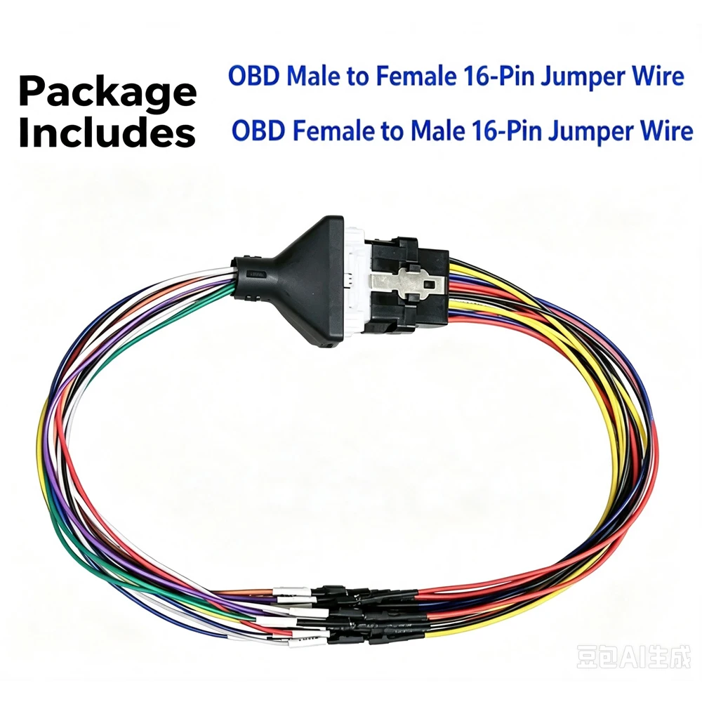 OBD2 16Pin Male Female Jumper Wire OBD II Diagnostic Cable Free Combination CAN Bus Test Harness For Car Vehicle Diagnostic Tool