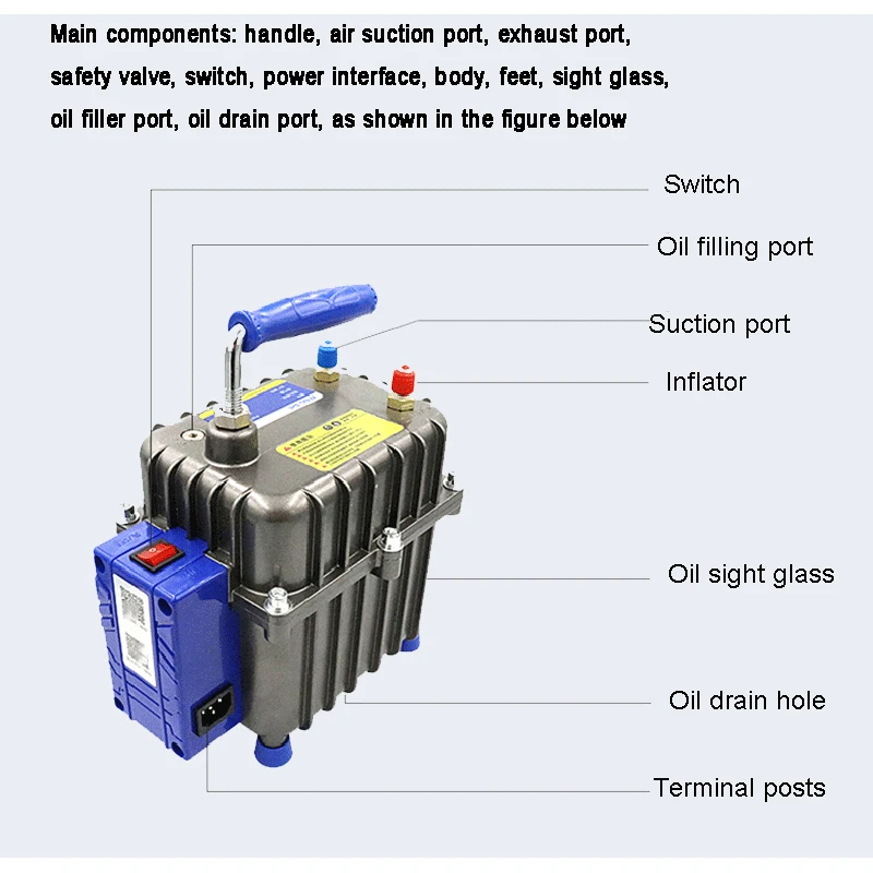 Small Refrigerator Refrigeration Maintenance Car Air Conditioner Vacuum Pump Dual-Use Air-Pumping Pump