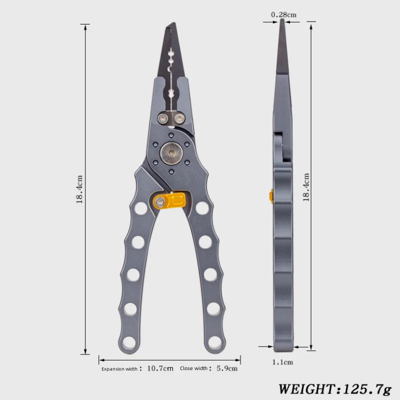 ISURE MARINE Aluminum Alloy Fishing Tongs Fish Clamp Sea Fishing Pliers Fish Control Pliers Multi Functional Fishing Gear