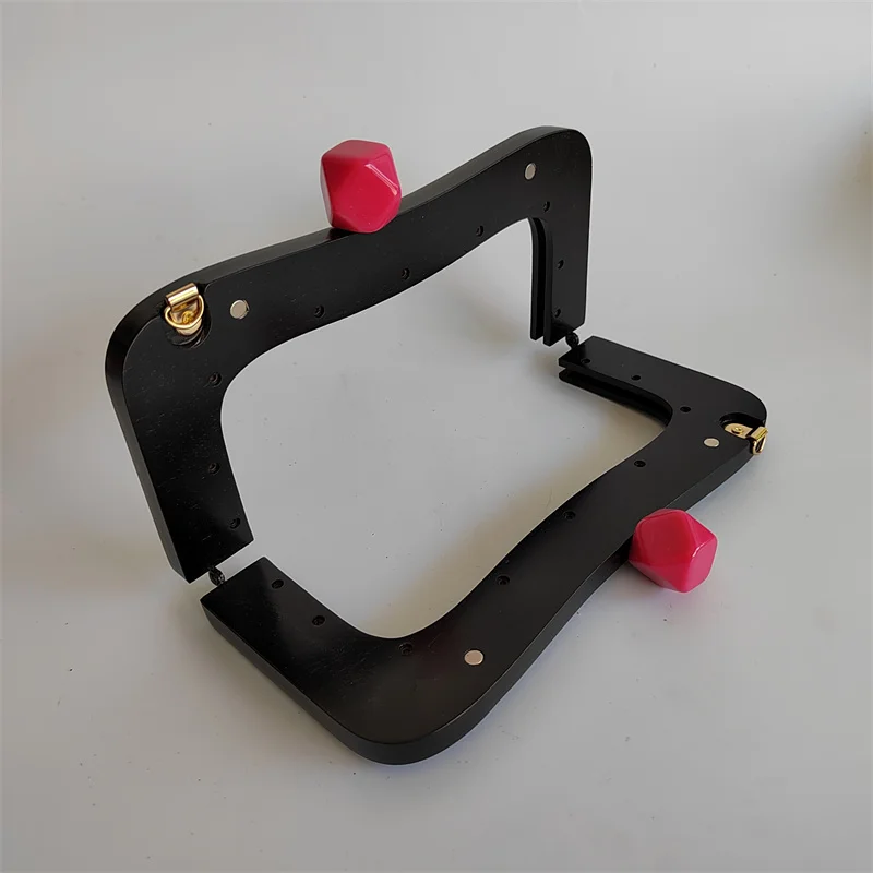 22X10 Cm Black Candy Wooden Bag Purse Frame Wood Clip Bags Handle DIY Handmade Sewing Brackets Handles for Making Handbag