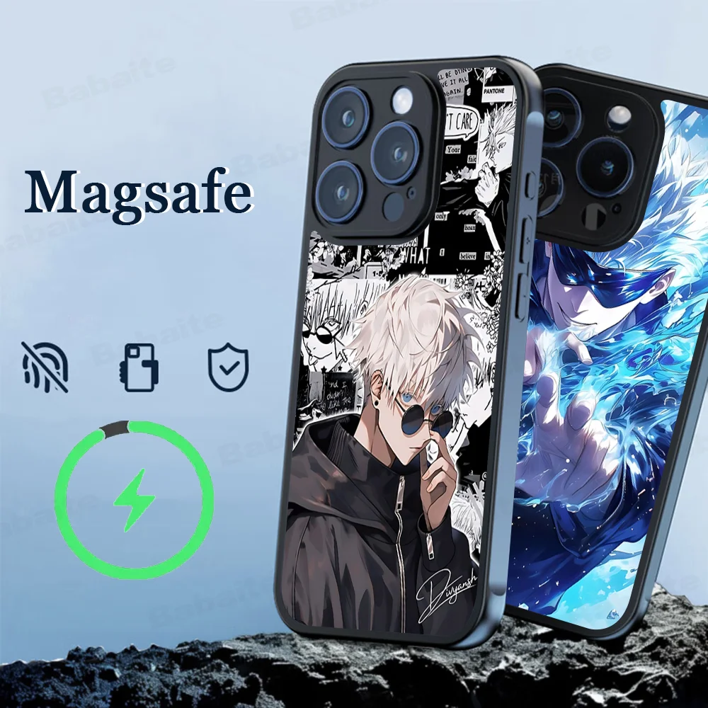 

Popular Japanese Anime J-Jujutsu K-Kaisen G-Gojo S-Sator Phone Case Magnetic Case For IPhone 16 14 13 12 11 15 Pro Max