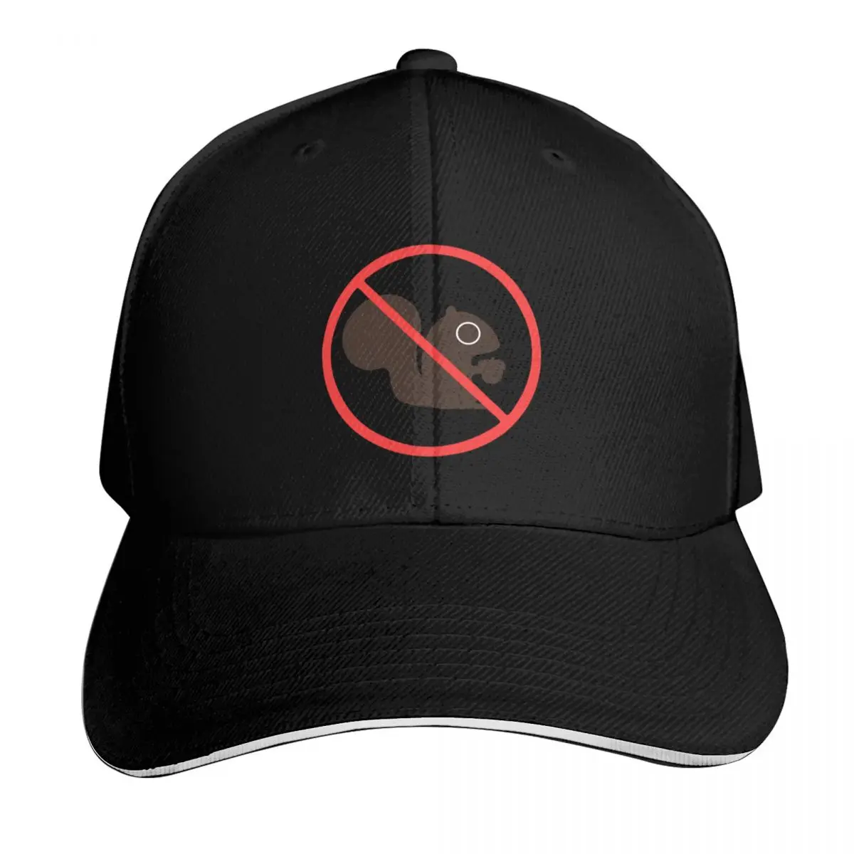 No Squirrels Baseball Cap Contrast Two Tone Brim Snapback Flat Bill Strapback Dad Hat