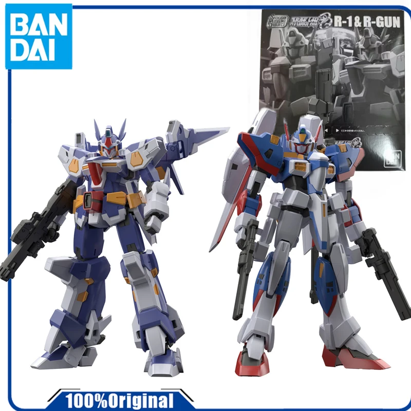 Bandai Original SMP NORMAL EDITION SUPER ROBOT WARS OG R-1 & R-GUN   Anime Action Figure Assembly Model Toys Collectible Mode