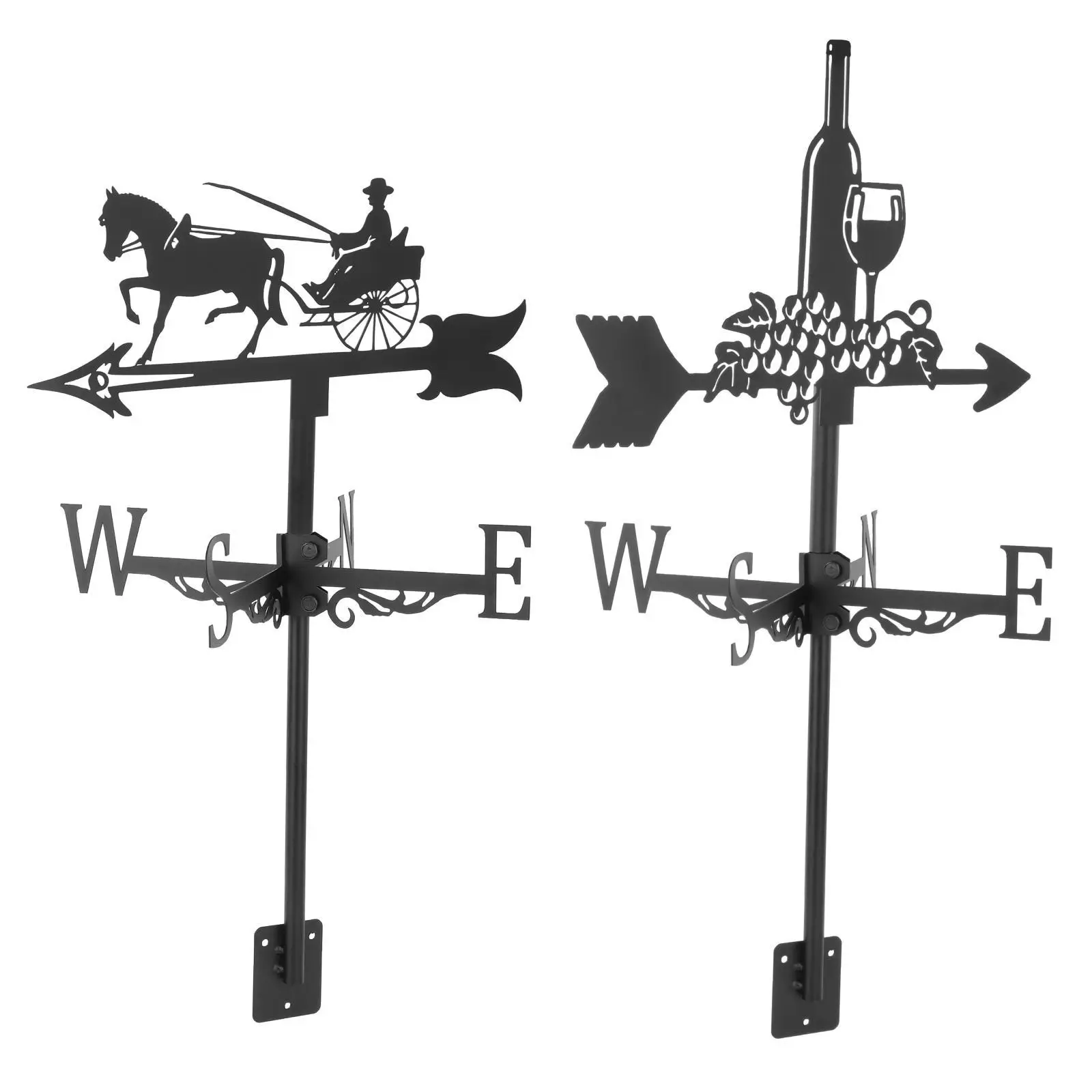 Iron Weathervane, Measuring Scene Garden Stake Weathercock for Garden,