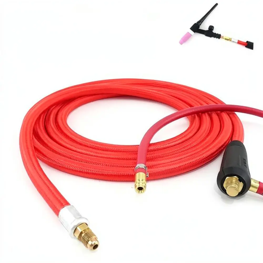 Professional WP9 TIG Welding Torch Air Cooled Red Braided Soft Cable 4M Fast Connector Precision Metal Fabrication Tool
