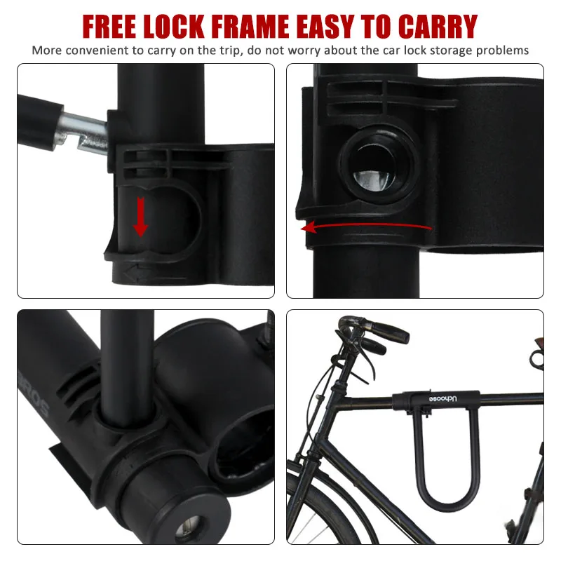 cycling bold bike U lock Zinc Alloy Core bike lock bike lock  road bike motorcycle lock Anti-theft bike lock with holder