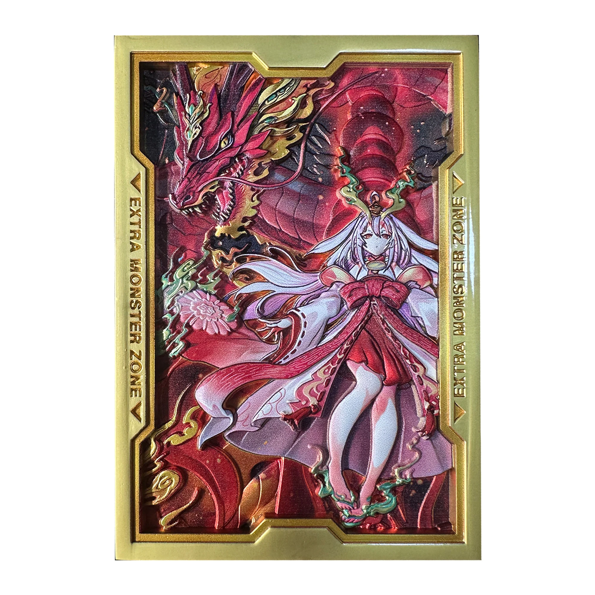 

59x86 мм DIY Yu-Gi-Oh! (Набор для творчества) Коллекционная металлическая карточка Kurikara Divincarnate, 3D-карточка с тиснением, подарок, игрушка