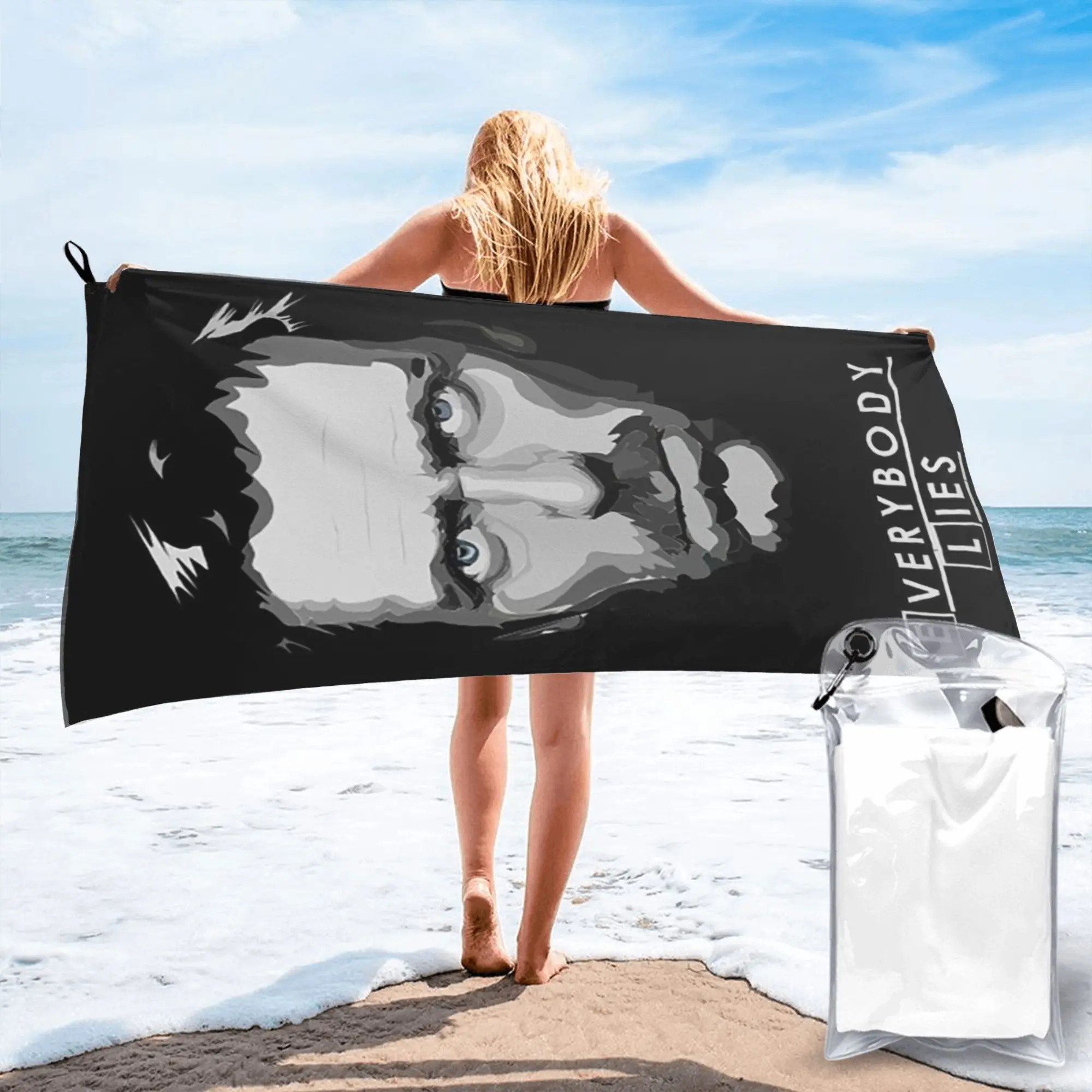 

House MD Everybody Lies Beach Towel Soft Microfiber Quick Dry Absorbent Quick Towels For Pool