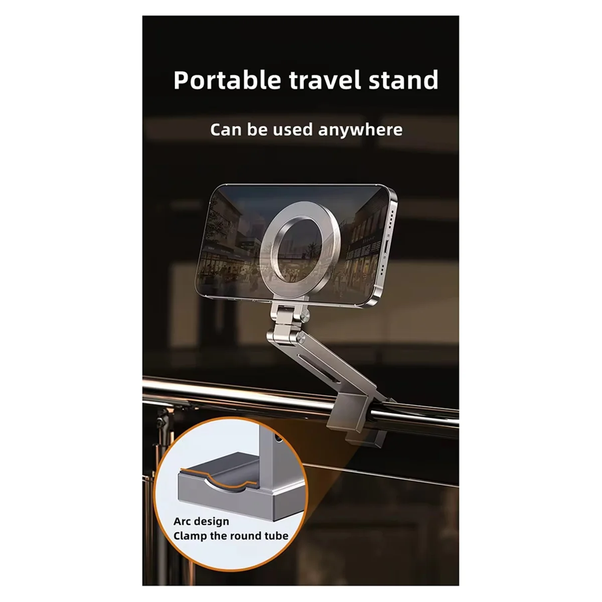 Universal Magnetic Phone Holder for IPhone 15 14 Series 360° Rotation Folding Mount Travel Essentials Hands-Free Stand B