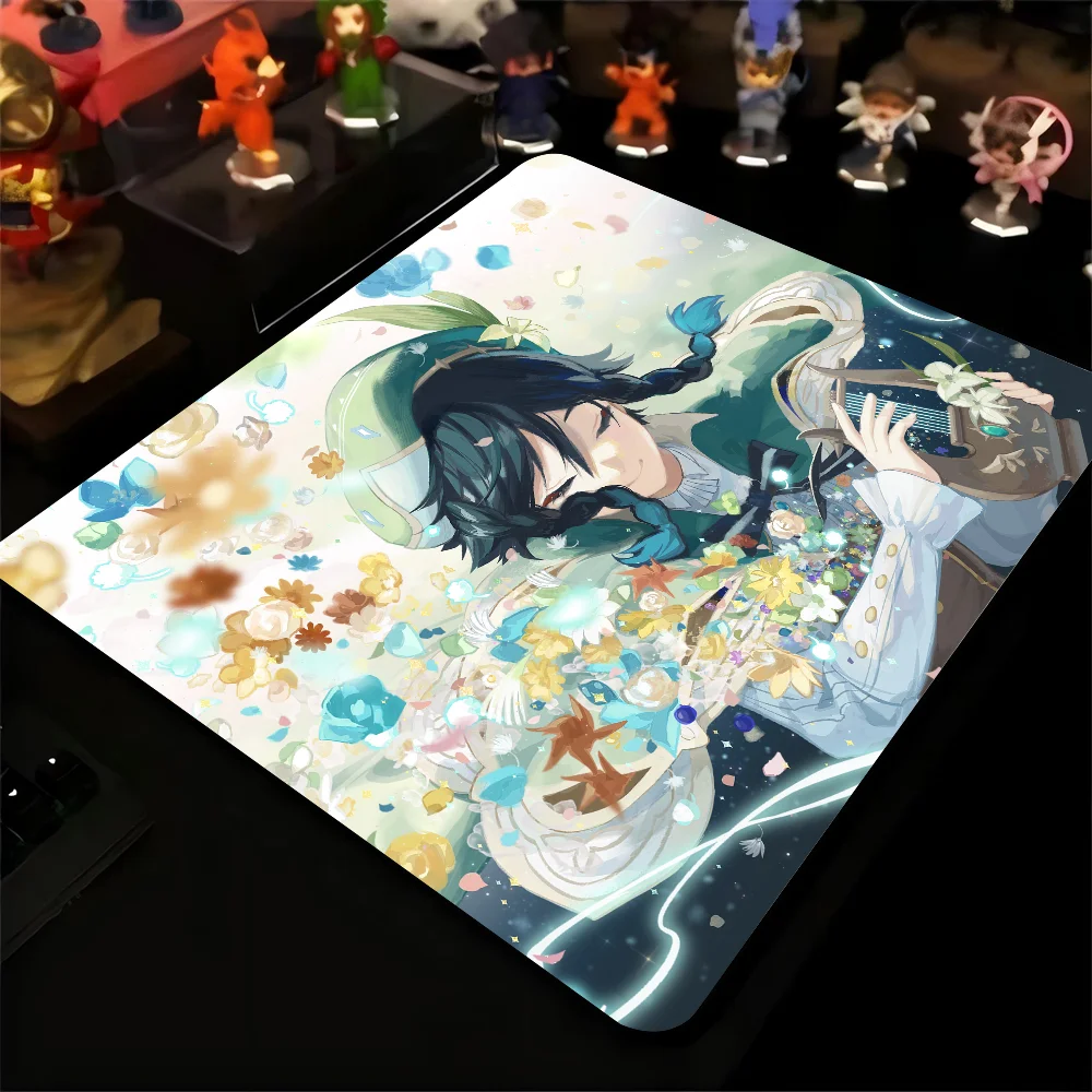 Venti Genshin Mousepad, Pequeno mouse LockEdge para gamers, Almofada para computador, Borracha antiderrapante retangular