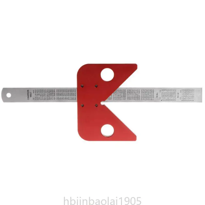 E74E Portable Center Square Center Measuring Tool Aluminum Alloy Center Finder Line Gauge Replaceable Ruler