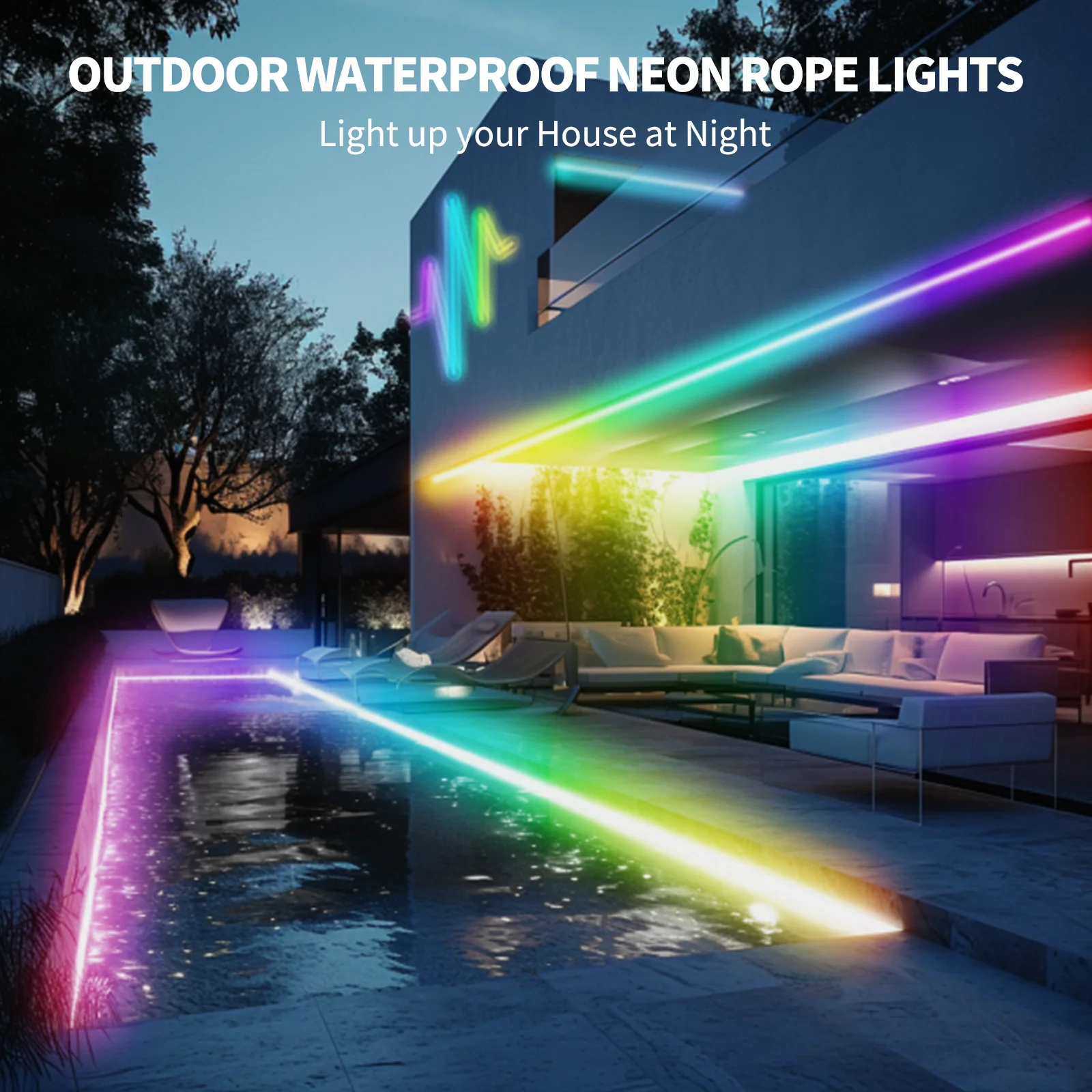 24V Neon Led String Light Strip Outdoor Lighting Waterproof Addressable Smart Bluetooth Led Ribbon 8M 16M Neon Rgbic Strip