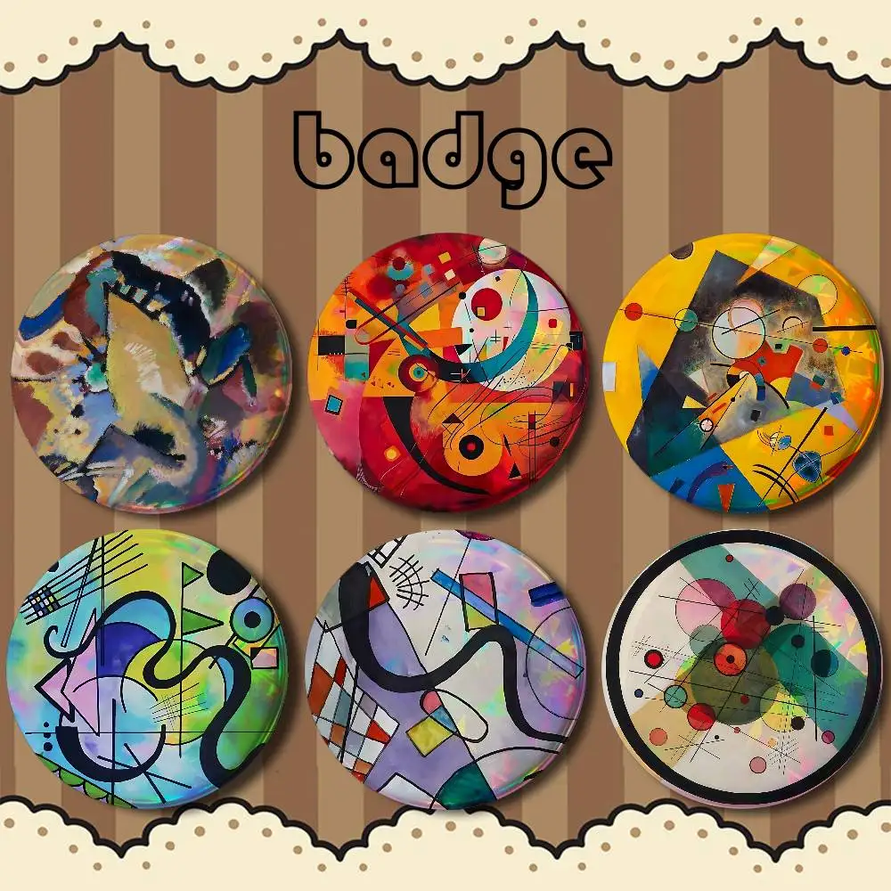 W-Wassily Kandinsky Art For Badge Custom Cartoon Lapel Pin Metal Brooch Badges For Backpack Clothing Decoration