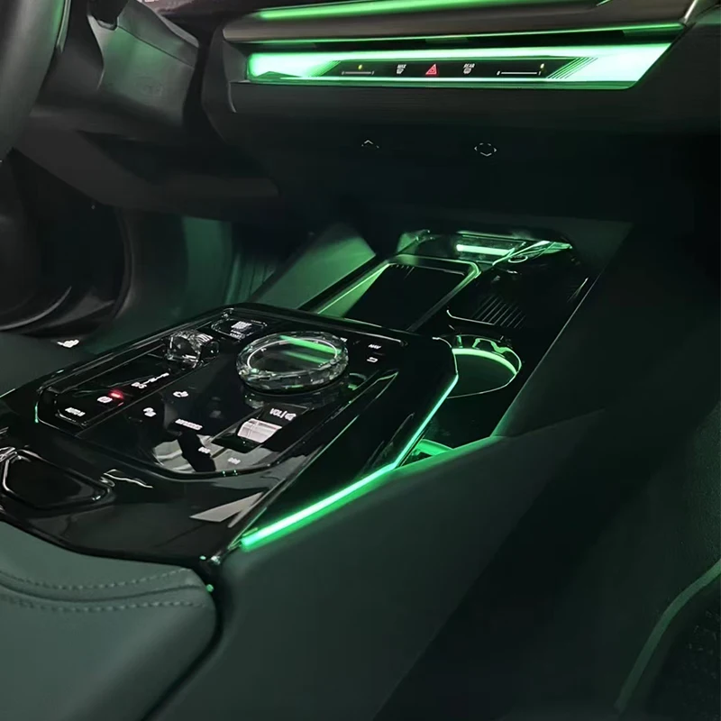 LED 15 Colors Center Console Saddle Lamp for BMW 5 Series G60 G68 i5 Car Ambient Light 2024-2025  Interior Accessories