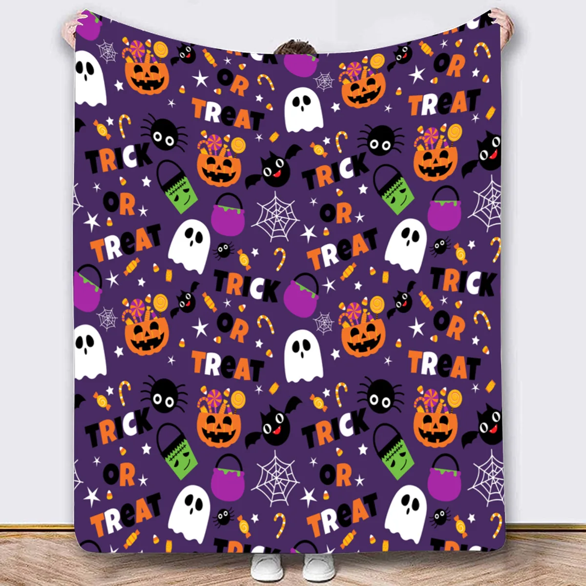 Hot Sale Halloween Ghost Flannel Blanket Air Condition Quilt DIY Custom Throw Blanket Home Decor Factory Wholesale