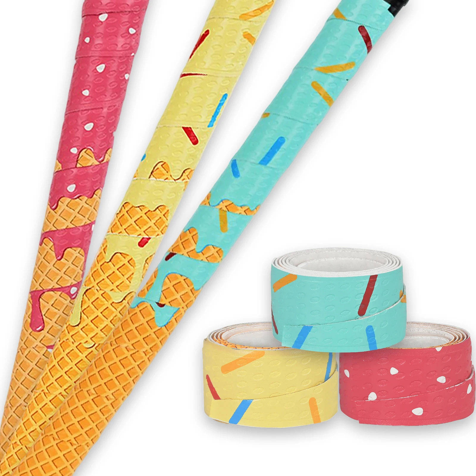 

AMASPORT 10/20/40/50/60Pcs Bat Grip Tape for Baseball Multiple Colors With Ice-Cream Non-Slip Baseball Bat Wrap Tape POP Style