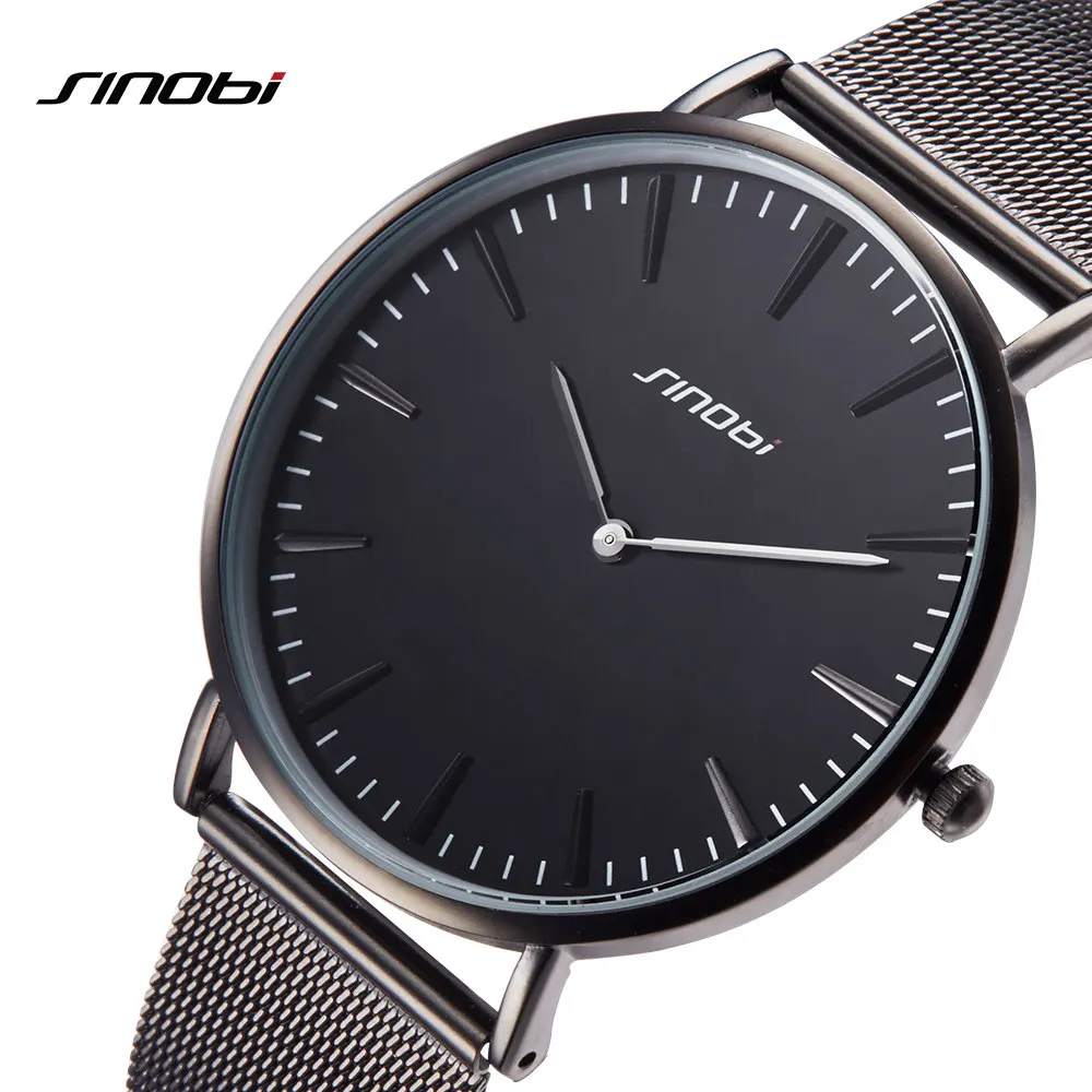 SINOBI Men\'s Fashion Casual Watches Top Luxury Ultra-thin Quartz Wrist Watch Man Watch Relojes Para Hombre Wholesale Watches 19