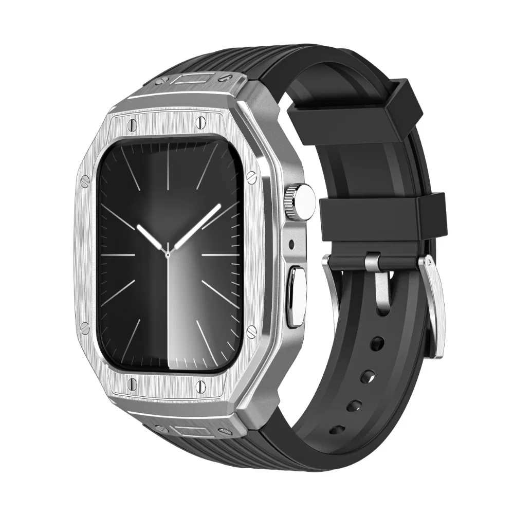 

Modification Kit Integrated Case Band for Apple Watch Series 9 8 7 6 5 4 SE 44mm 45mm Iwatch Luxury Accessories Strap Bracelet