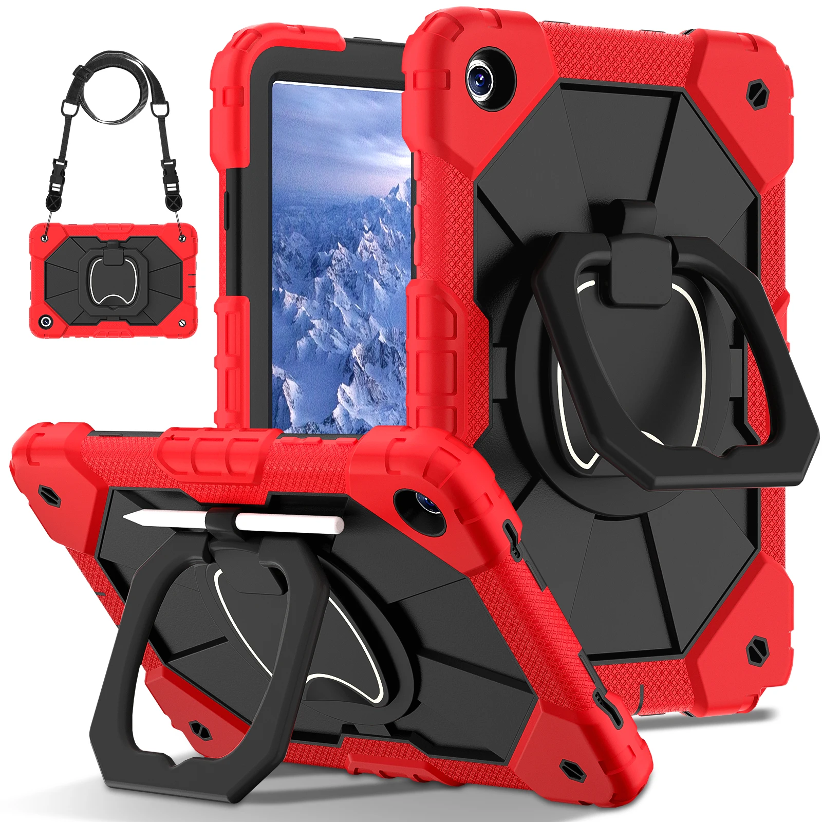 Heavy Duty Case For Samsung Galaxy Tab A9 Plus 2023 11inch SM-X210 X216B X218U Armor Stand Cover With Handle Grip Shoulder Strap